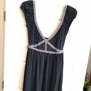 Free People Deep Vneck Black Dress Size 6